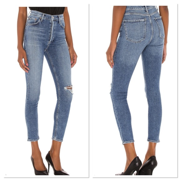 AGOLDE Nico High Rise Slim in Shoreline Sz 23 Cotton Blend - Picture 2 of 8